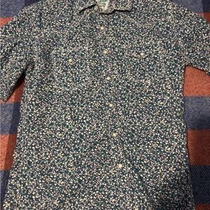 Wrangler 20x Men's Teal and White Floral Shirt